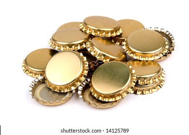 Pile Golden Bottle Caps Stock Photo 14125789 | Shutterstock