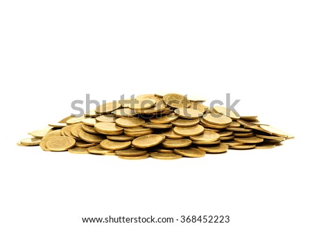 A pile of golden coins       