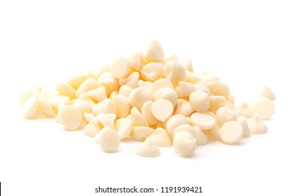 A Pile Of Gourmet White Chocolate Baking Chips 