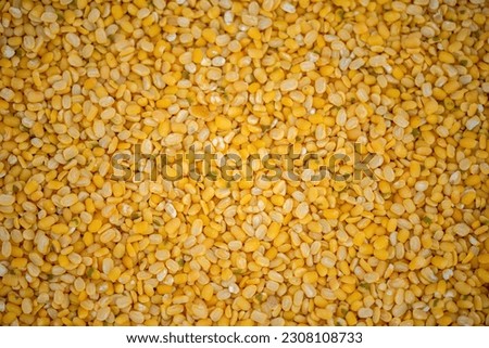 The pile of Gram pulses, Split Chickpeas, and Lentil Pulses.