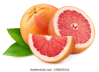 Pile grapefruit. Grapefruit full macro shoot fruit healthy food ingredient on white isolated. Grapefruit clipping path