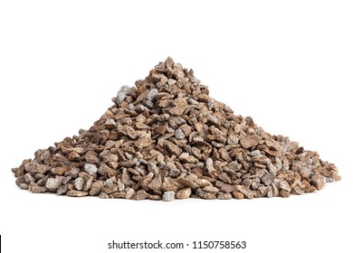 Pile Of Gravel On White Background