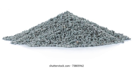 Pile Of Green Rock. Isolated Over White Background