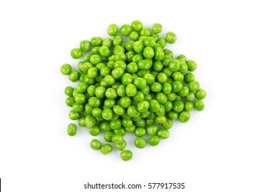 Pile of green wet pea isolated on white background - Shutterstock ID 577917535