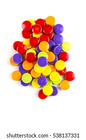 Pile Of Hard Sour Candy Isolated On A White Background