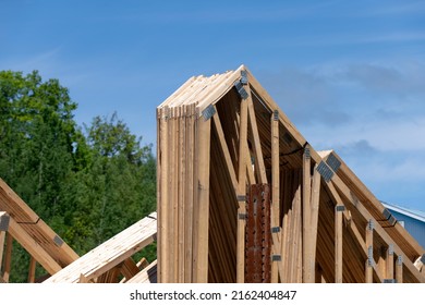 Pile Of House Rafters Ready To Be Shipped