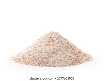 Pile Of Integral Wheat Flour Isolated On White