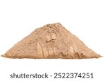 Pile of isolated sand. Pile of fine light yellow sand isolated on white background with clipping path