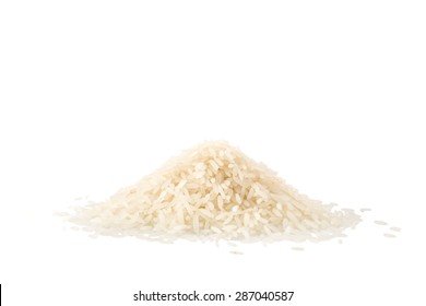 Pile Of Jasmine Rice Isolated On White Background