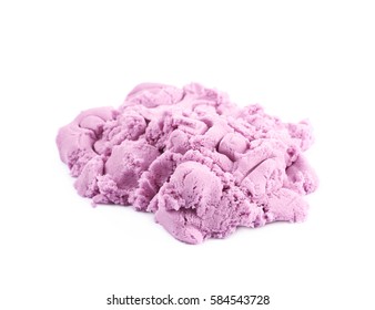 Pile of kinetic sand isolated over the white background