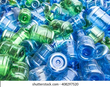Pile of a large of plastic drinking water bottles