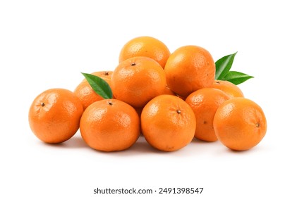 Pile of Mandarin orange isolate on white background.