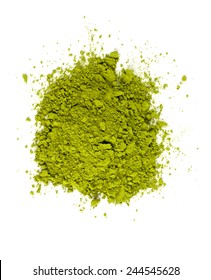 Pile Of Matcha Tea Isolated On White