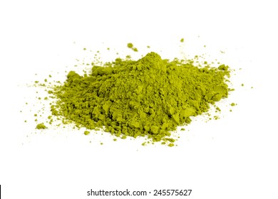 Pile Of Matcha Tea Isolated On White