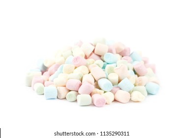 Pile Of Mini Marshmallows Isolated