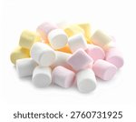 Pile of Mini Marshmallows Isolated Small cylindrical shapes