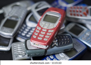 Pile Of Mobile Cell Phones