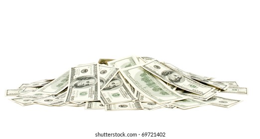  Pile Of Money On White Background