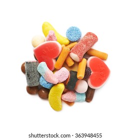 Pile Multiple Different Candies Isolated Stock Photo 363948455 ...