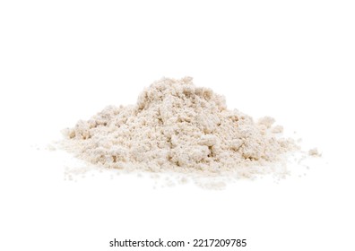 Pile Of Oatmeal Flour Isolated On White