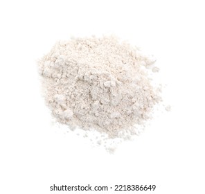 Pile Of Oatmeal Flour Isolated On White, Top View