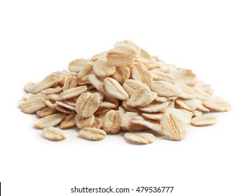 pile of oatmeal isolated on white background - Shutterstock ID 479536777
