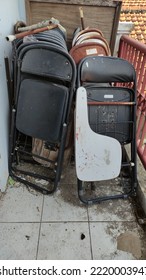 Pile Of Old Office Chairs.  October 30, In Pemalang District, Central Java