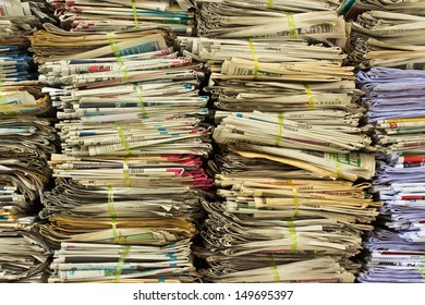 Pile Of Old Paper For Recycling