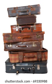 Pile Of Old Vintage Suitcases - Luggage