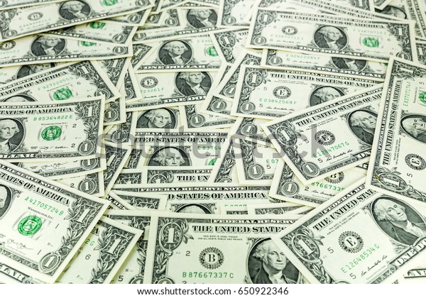 Pile One Dollar Bills Background Royalty Free Stock Image