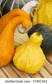 Pile Orange Yellow Green Gourds Stock Photo 57491341 | Shutterstock