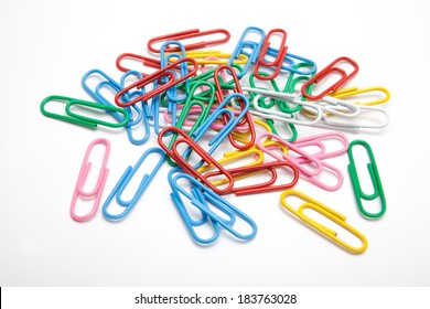 Pile Of Paper Clips Isolated