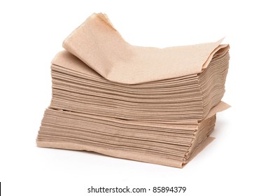 pile of paper napkins white background
