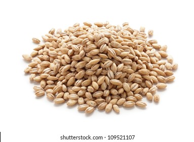 Pile Of Pearl Barley Isolated On White