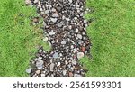 pile of pebbles with grass for background