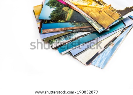 A pile of photographs with your empty space.