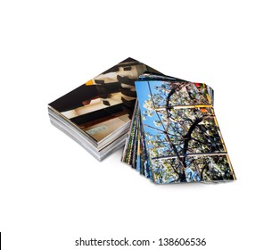 Pile Of Photos Printed On Photo Paper