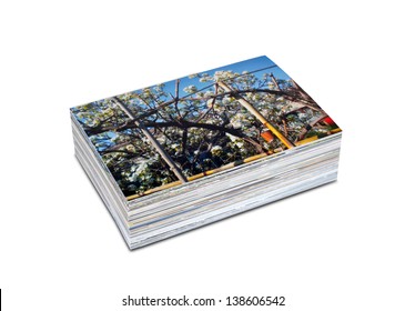 Pile Of Photos Printed On Photo Paper