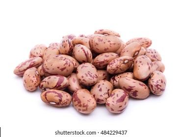 Pile of pinto beans isolated on white with shadow