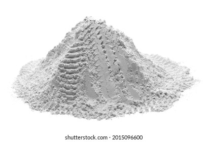Pile of plaster powder isolated on white background