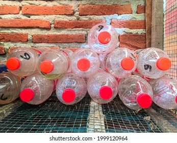 Pile Of Plastic Bottle Waste That Will Be Reused For Plant Pots, Enviromental Conceptual