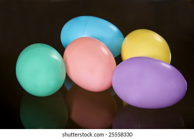 A Pile Of Plastic Easter Eggs