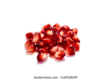 
Pile Of Pomegranate Seeds Isolated On White Background