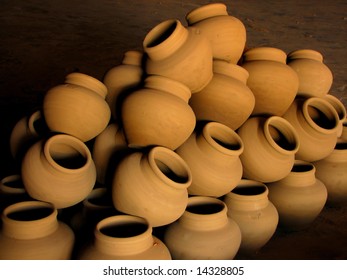 Pile Of Pottery At Vigan, Philippines