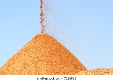 Pile Of Pouring Wood Chips