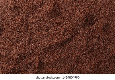 Pile Of Powdered, Instant Coffee Background And Texture, Top View