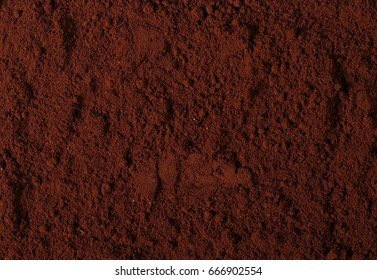 Pile Of Powdered, Instant Coffee Background And Texture, Top View