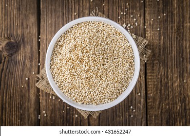 Pile of Puffed Quinoa as detailed close-up shot (selective focus)