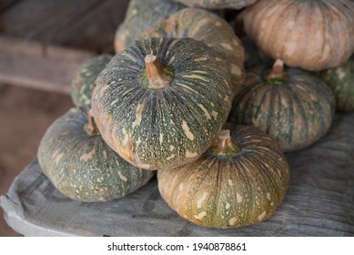 Pile pumpkin fruit for sale 