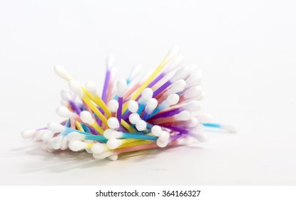 Pile Of Q Tips On A White Background